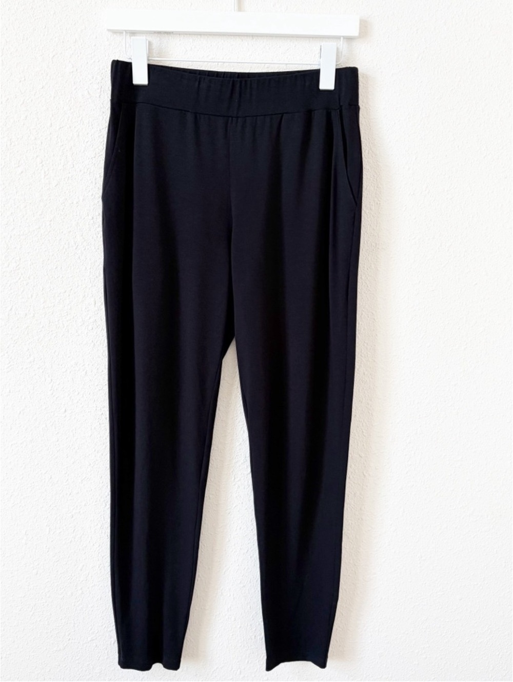 Eileen Fisher Jersey Knit Pant Black Size XS Comfy Casual Goth Minimalist